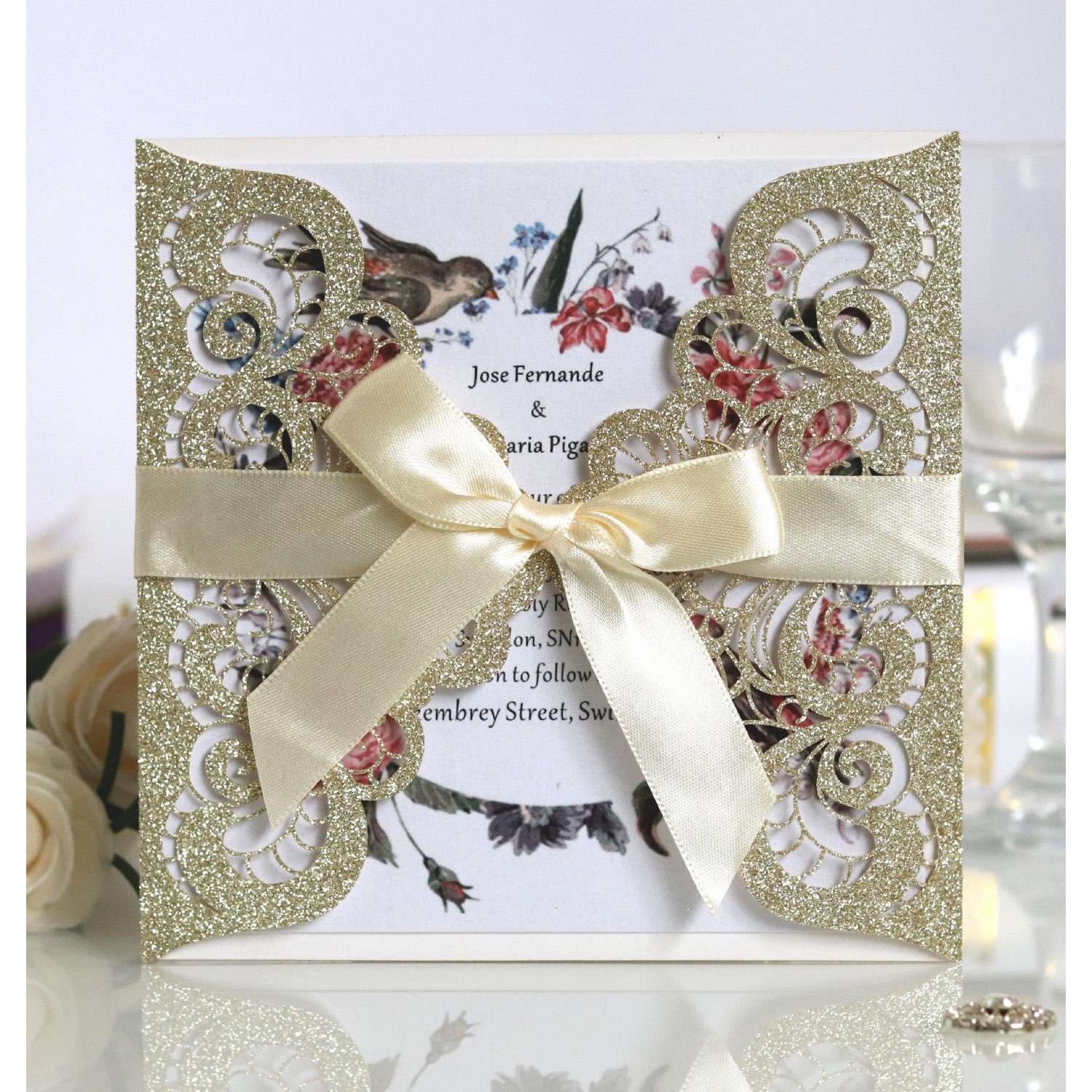 Marriage Invitation Card Latest Invitation Wedding Invitation Square Glitter Card